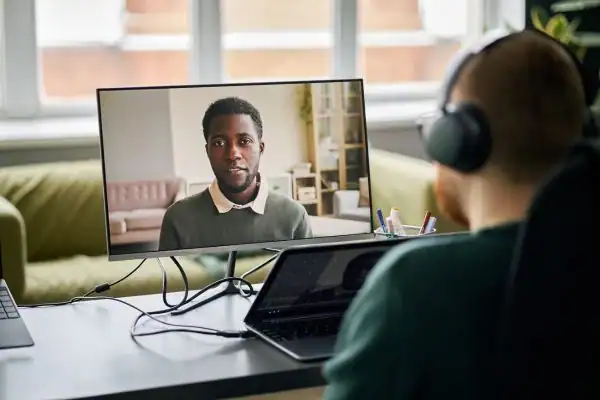 Man attending online mediation Ashby-de-la-Zouch MIAMS session